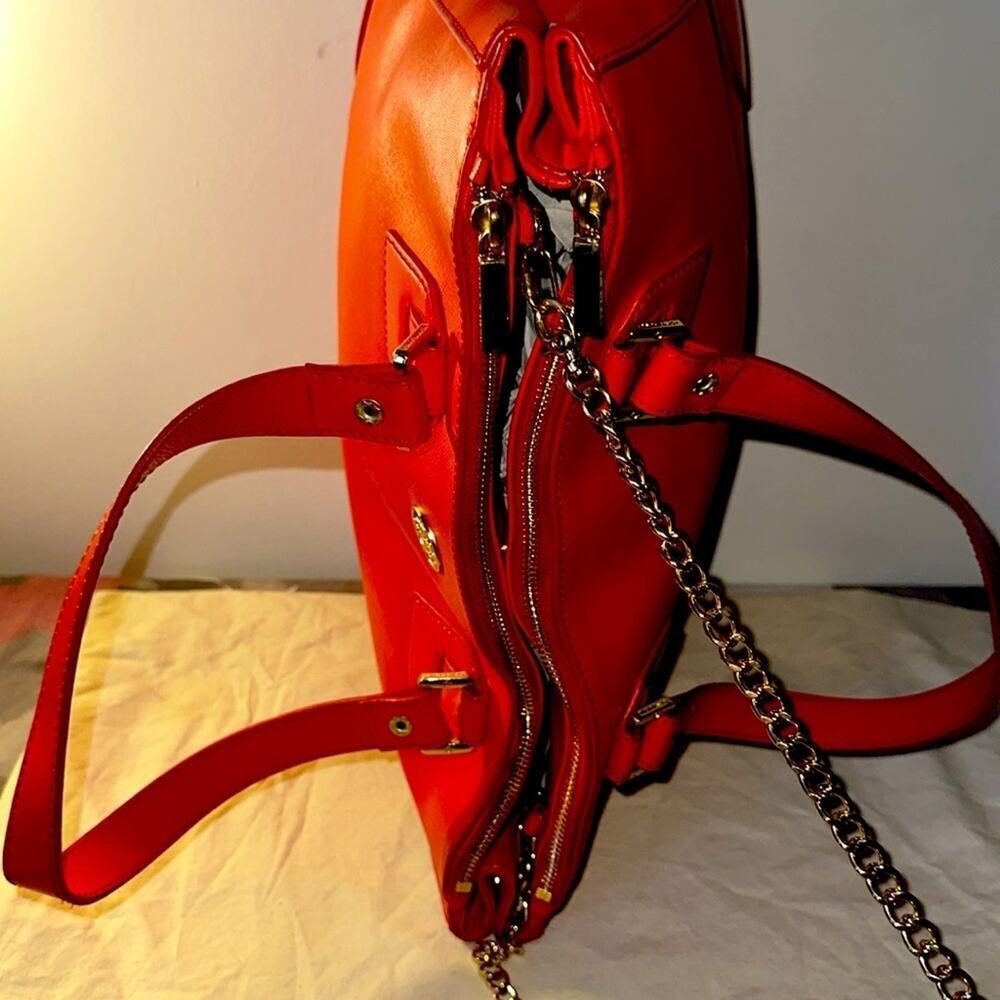 Tory Burch RED Robinson Double Zip Tote with cross body EUC - Picture 15 of 15